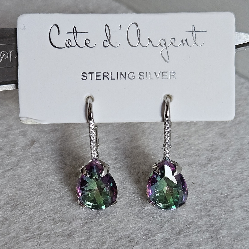 Cote D'argent Sterling Silver Mystic Drop Earrings
